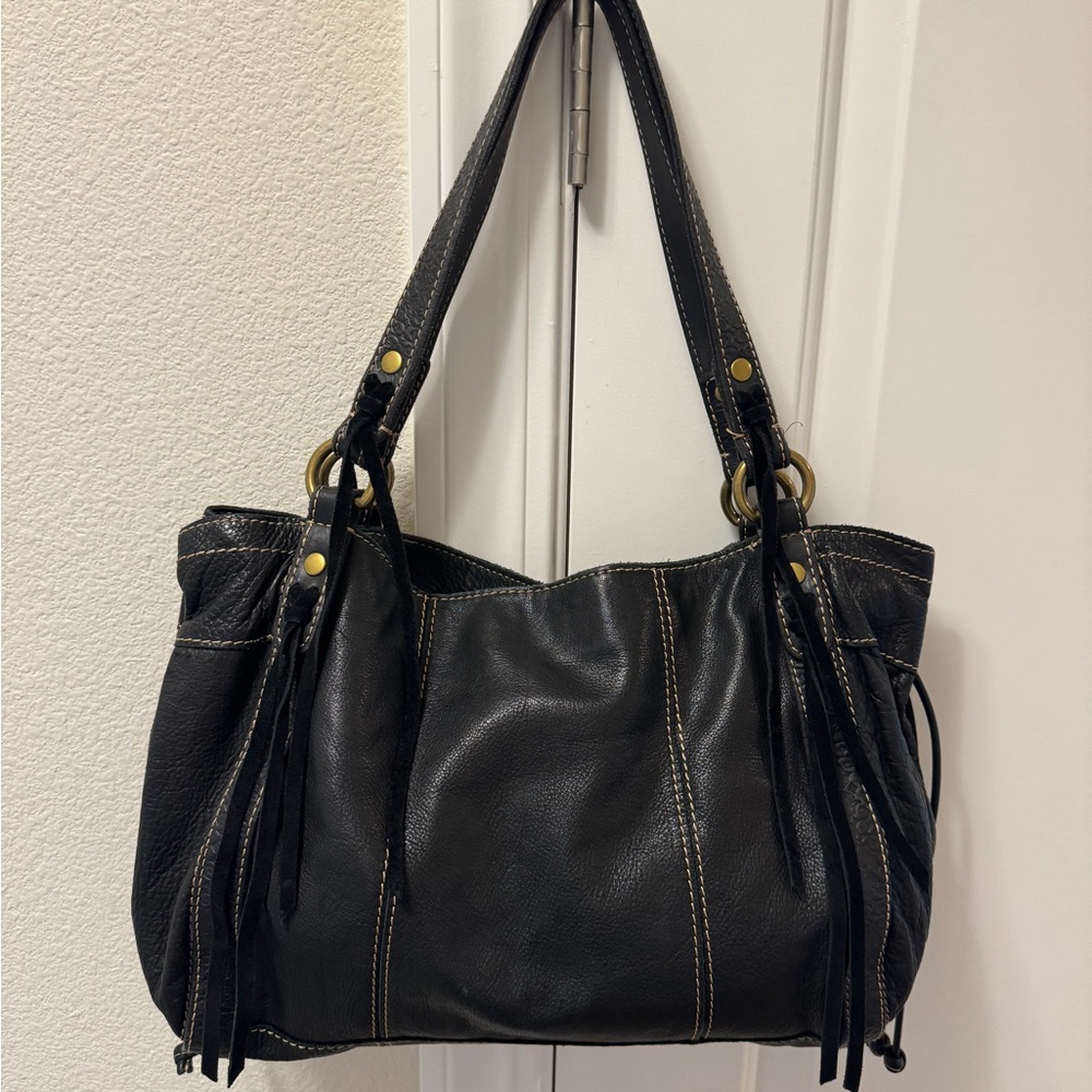 Lucky 🍀 Black Leather Tote Bag